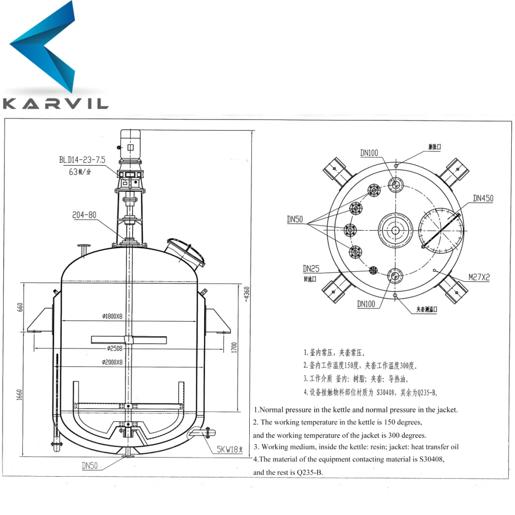 Chemical Mixing Jacket Heating Reactor for Manufacturing Plant Reactor Price