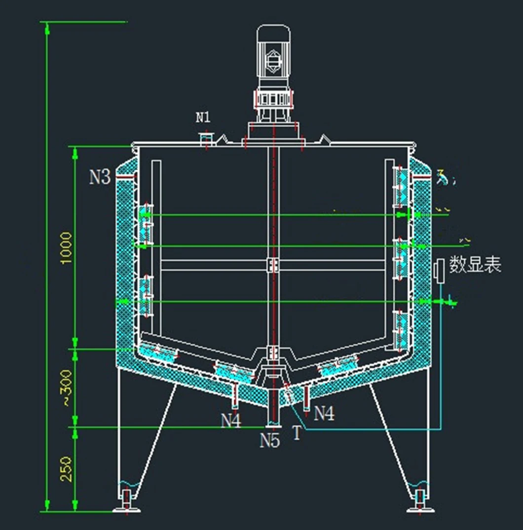 Water Cooling and Heating Ice Cream Aging Tank