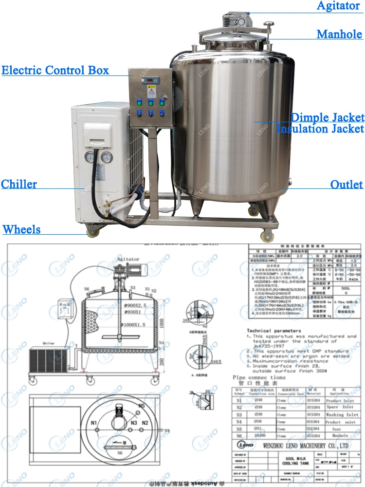 Milk Juice Beverage Cereal Food Heating Mixing Blending Cooling Tank