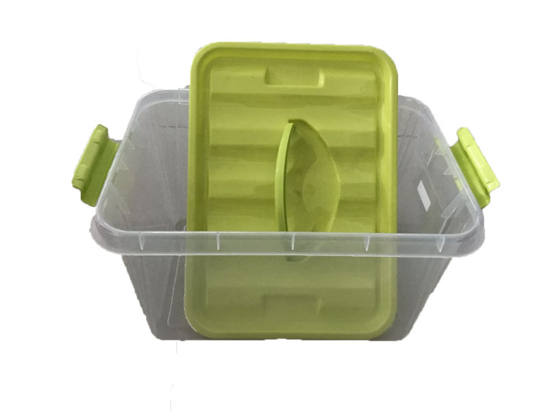 Household 16L Stackable Weaving Hollow Clothing Organizer PP Plastic Storage Box with Lid