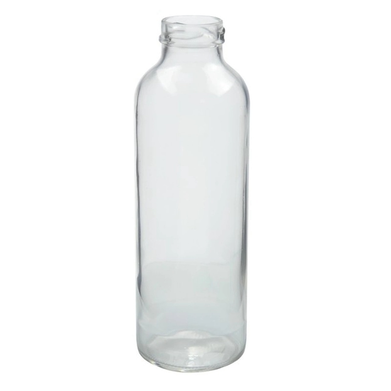 Hot Sale 500ml Round Clear Glass Beverage Bottle, 38# Tin Lid