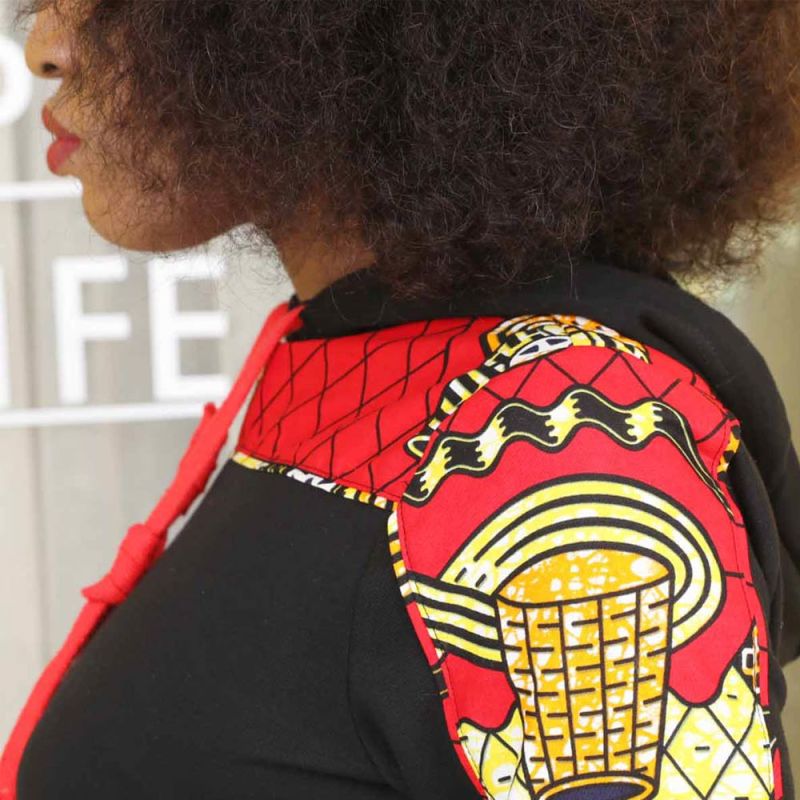 Hot Wholesale African Ankara Hoodie and Pants Sweater Suit