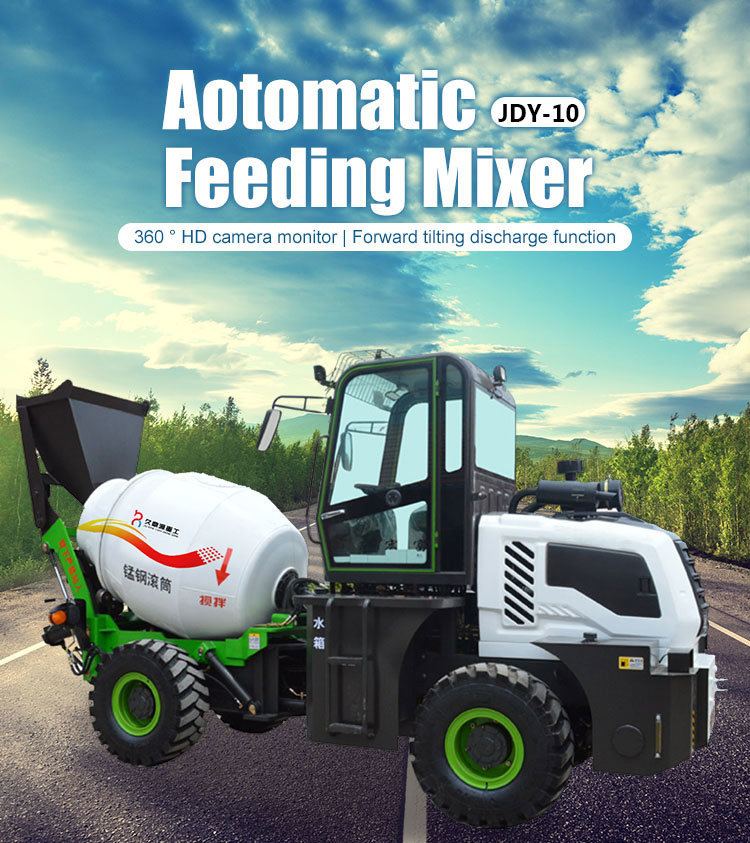 Diesel Portable Concrete Mixer Mobile Automatic Loading Concrete Mixer Pump Truck 1~6cbm