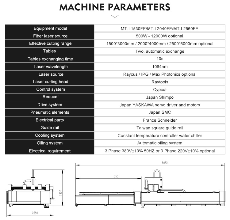 3kw Ipg Fiber Laser Cutting Machine with Exchange Table for Steel Plate From Morn Laser