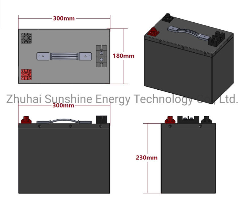 24V 50ah Rechargeable LiFePO4 Lipo Lithium Ion Iron Phosphate Battery for Tour Car, Camp Car Power Supply