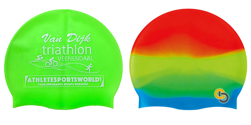 Logo Printed Swim Cap Colorful Fashion Swimming Cap Silicone Swim Caps