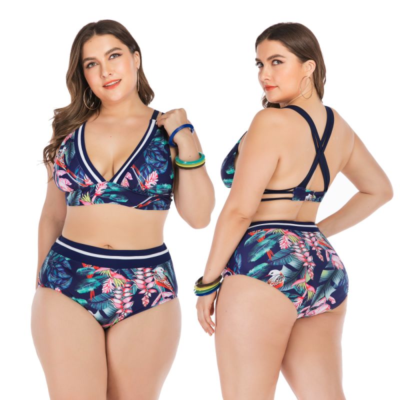 Accept OEM Sexy High Waist Bikini Swimsuit Plus Size Swimwear & Beachwear