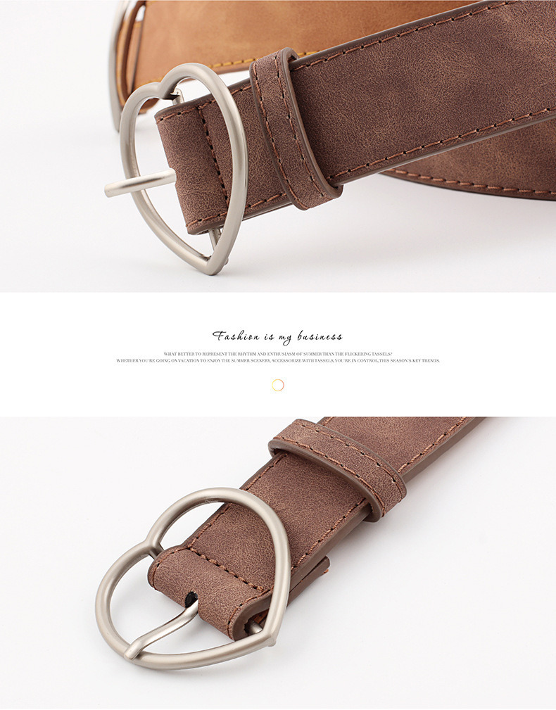 Fashion Heart Buckle PU Leather Designer Belt High Quality Women Belts