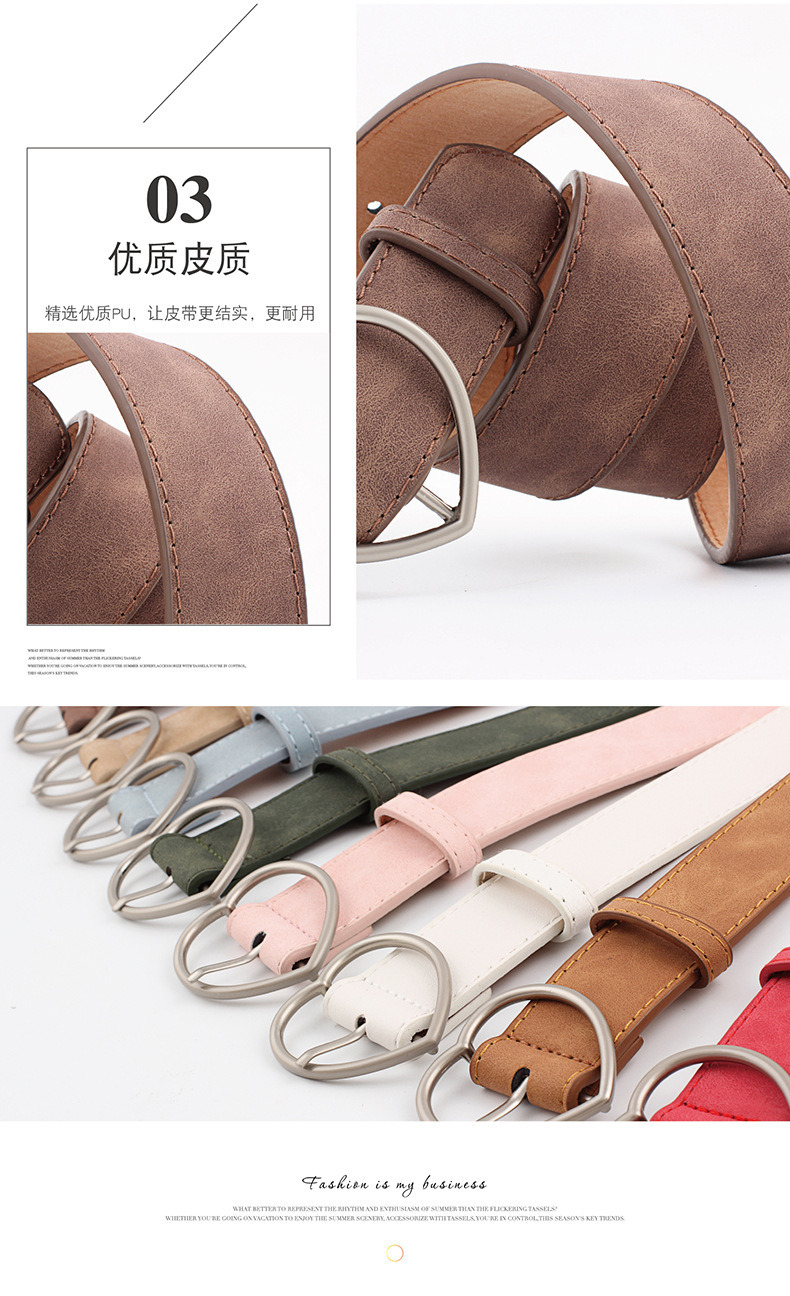 Fashion Heart Buckle PU Leather Designer Belt High Quality Women Belts