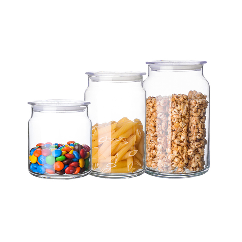 Hot Selling Large Size Clear Glass Food Storage Jar and Bottle with Bamboo Lid