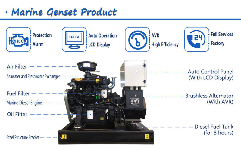 Cummins Weichai Doosan Engine Marine Diesel Generators for Sailboats