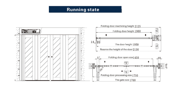 Deper Brand Automatic Folding Door System for Glass Door From China