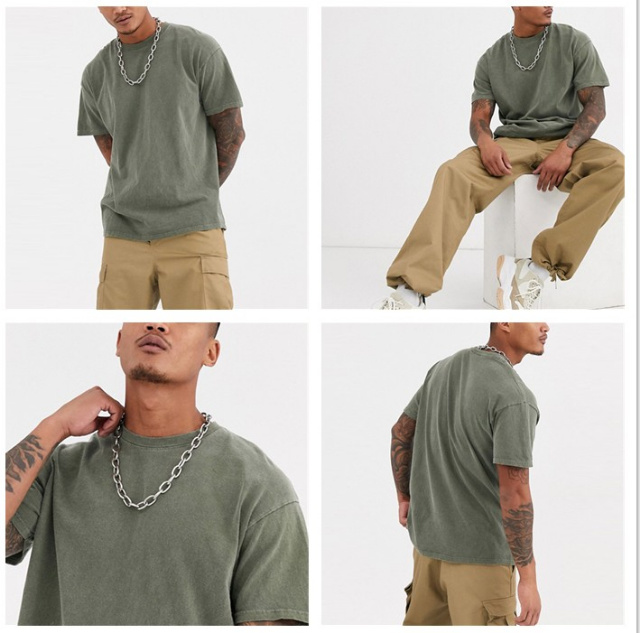 New Wholesale Men Blank Plain Knit Tee Oversized T Shirt Custom T-Shirt