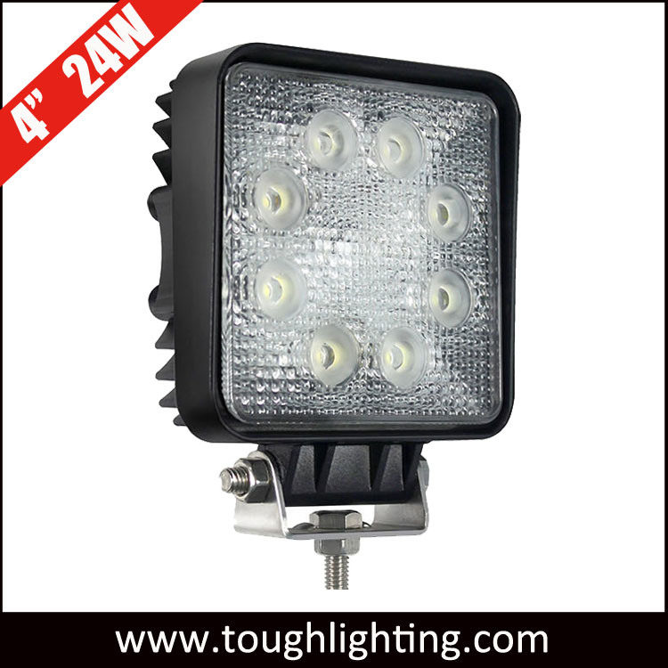 Auto Parts Car Accessories 4 Inch 24W Square Spot Flood LED Truck Lights