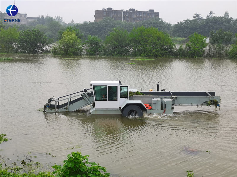 Small and Large River Aquatic Plant Floating Garbage Cleaning Weed Cutting Dredger Boat