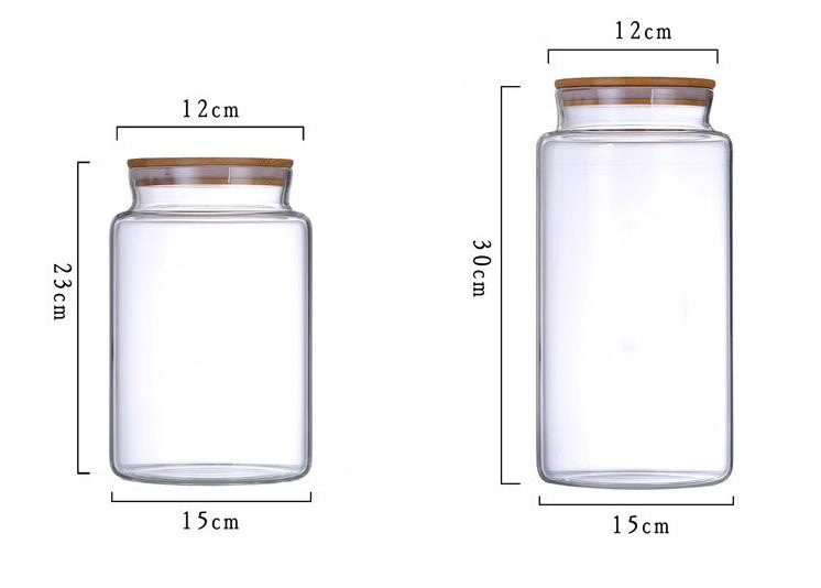 Hot Selling Large Size Clear Glass Food Storage Jar and Bottle with Bamboo Lid