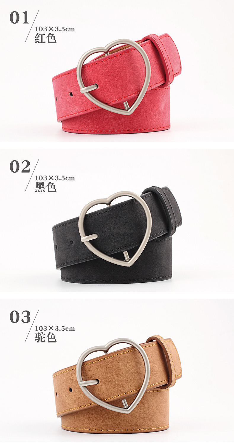 Fashion Heart Buckle PU Leather Designer Belt High Quality Women Belts