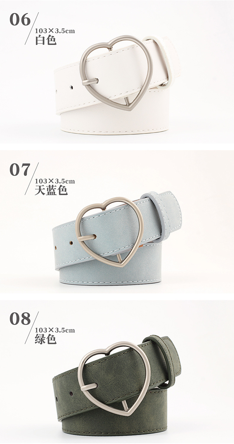 Fashion Heart Buckle PU Leather Designer Belt High Quality Women Belts