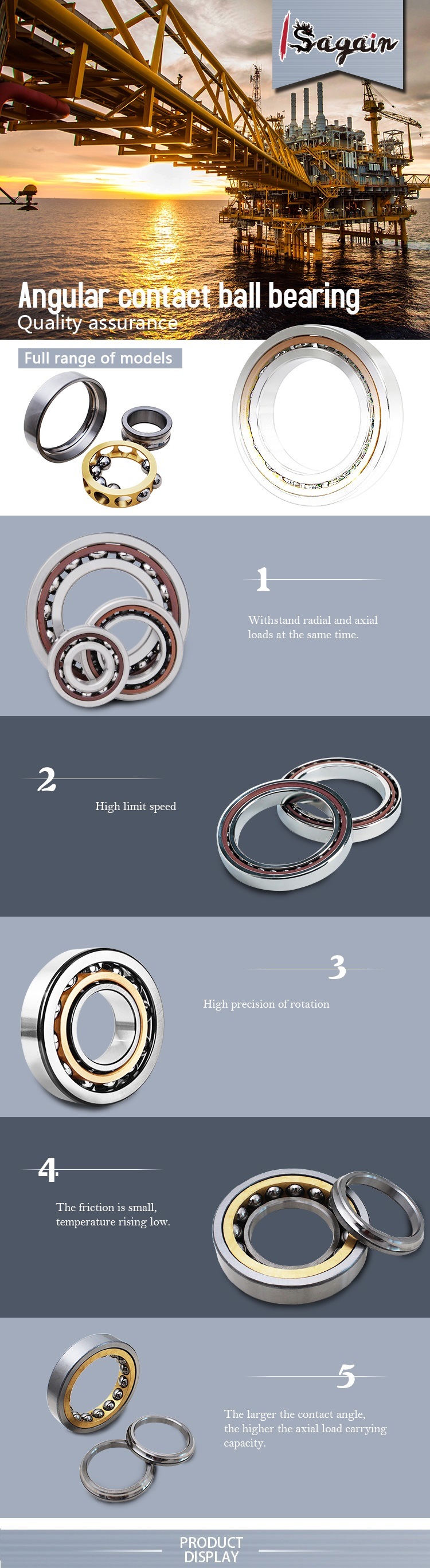 Angular Contact Ball Bearings 7321AC Ball Bearings High Precision