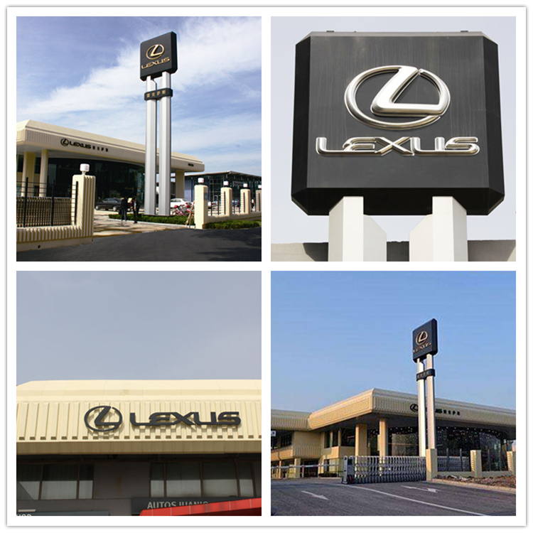 Outdoor Freestanding LED Car Pylon Signs Best Price Car Logo Emblem