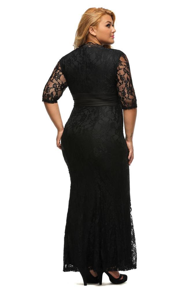 Women Lace Maxi Oversize Bandage Bodycon Party Dress