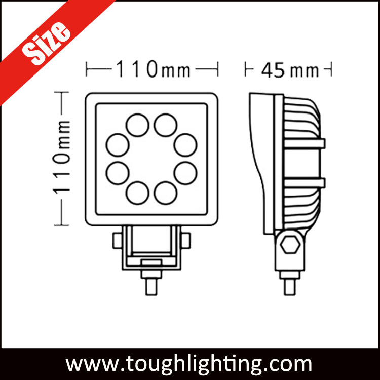 Auto Parts Car Accessories 4 Inch 24W Square Spot Flood LED Truck Lights