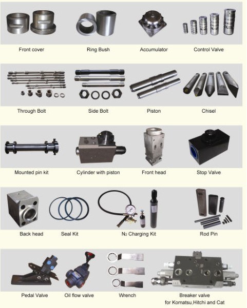 Jack Hammer Parts Atlas Copco MB1600 Hydraulic Breaker Cylinder Front Head Cylinder Excavator Spare Parts