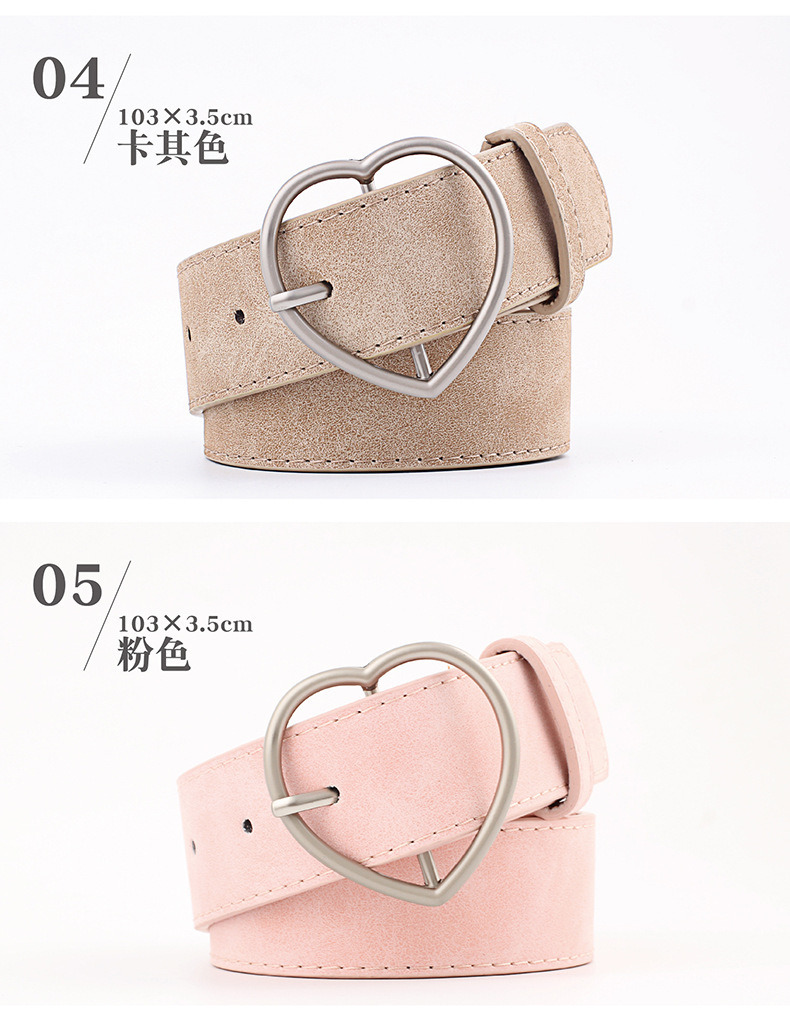 Fashion Heart Buckle PU Leather Designer Belt High Quality Women Belts