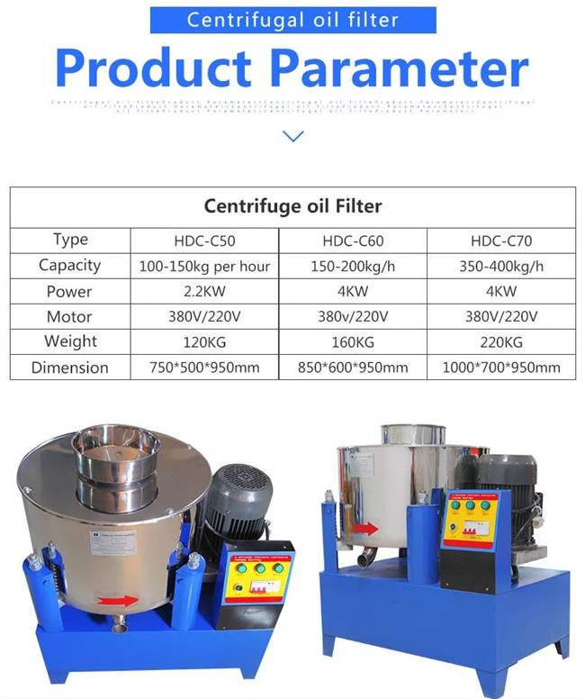 Best Sale Cooking Oil Filter Edible Oil Purifier Centrifuge Cooking Oil Slag Filter Price