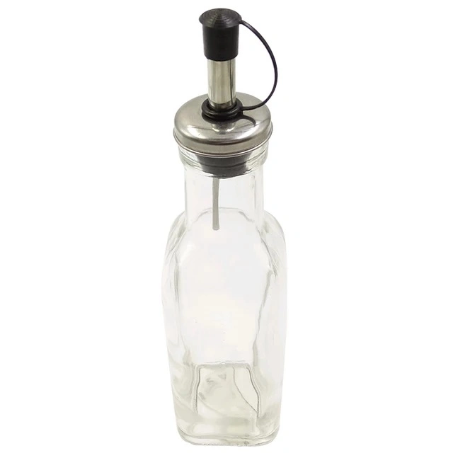 150ml Clear Glass Olive Oil Bottle Dispenser with Stainless Steel Pourer Spouts