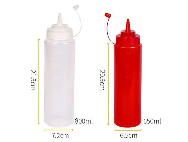 350ml 450ml 16oz Condiment Squeeze Bottles with Tip Cap Multipurpose Squirt Bottles Plastic Condiment Bottles