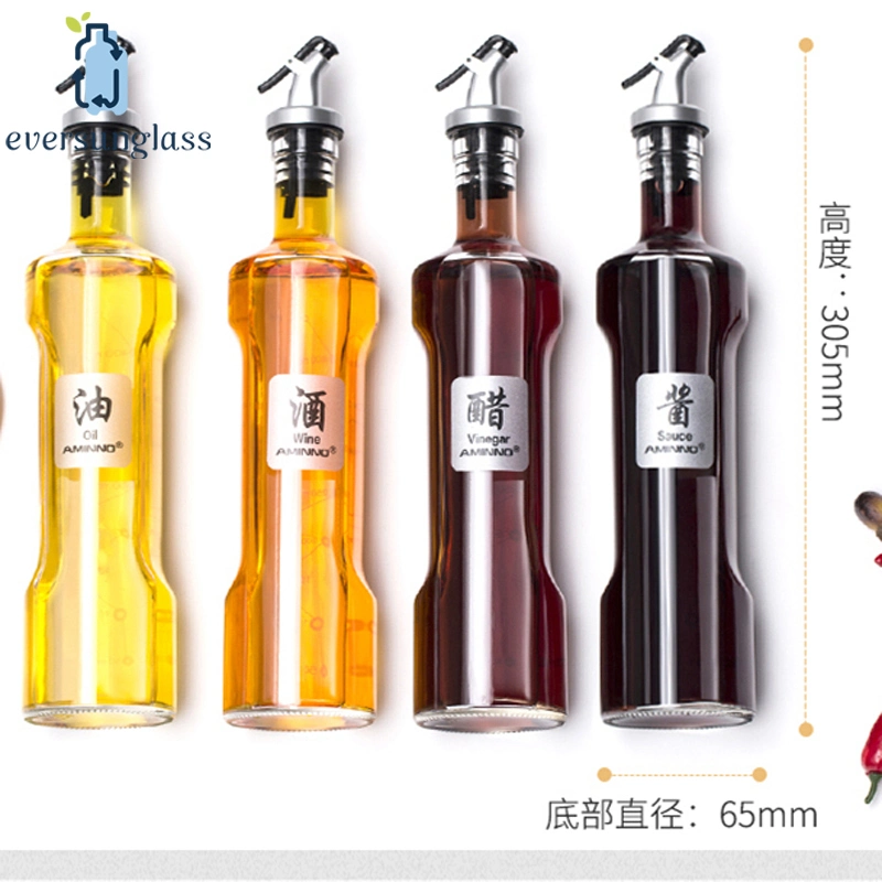 Olive Oil Glass Bottle with Stainless Steel Pourer
