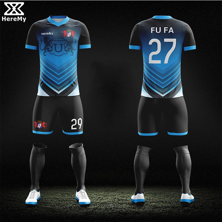 No MOQ OEM Custom Sublimated Youth Football Soccer Jerseys Set Uniforms Football Shirt