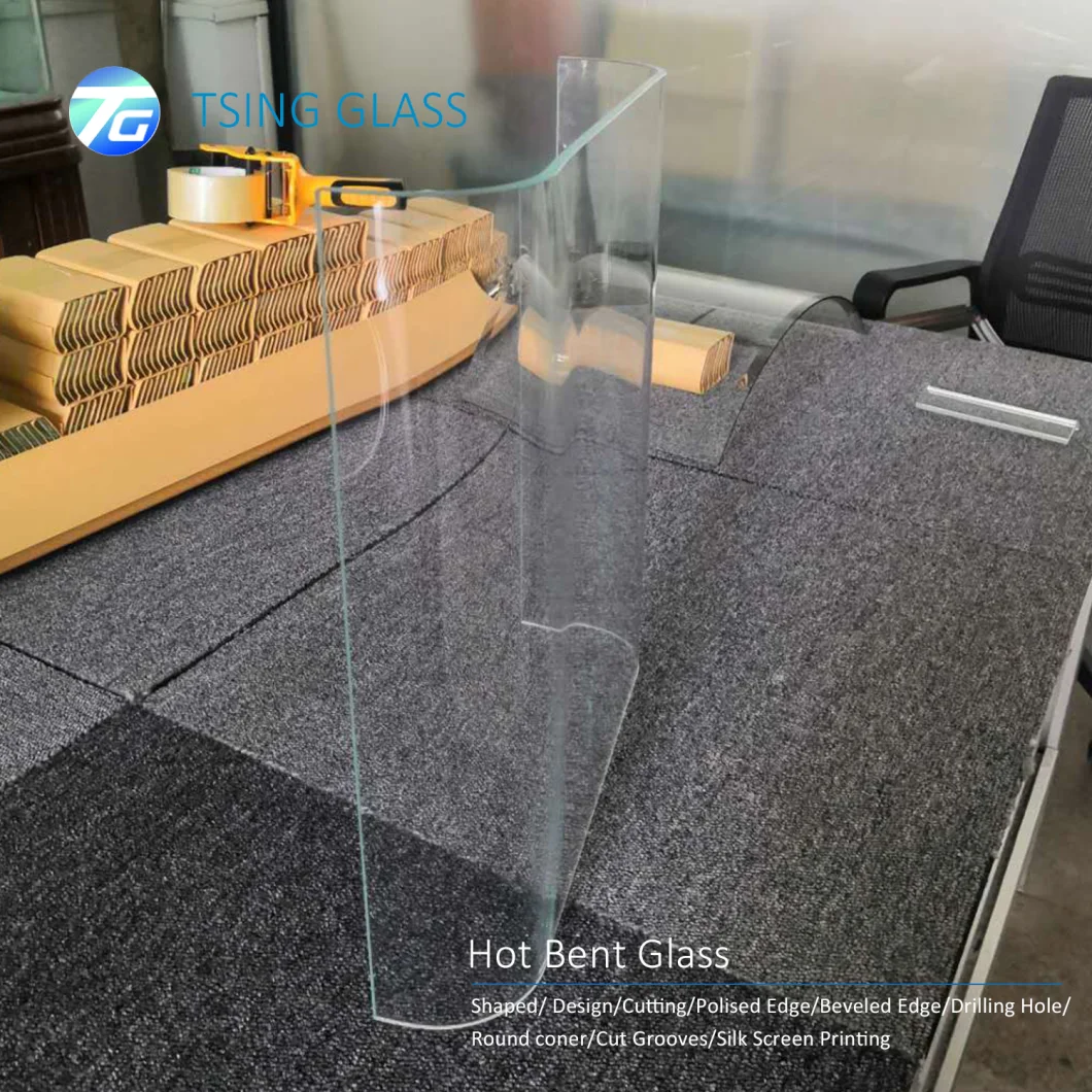 Bent Glass Tempered/Toughened Glass Curved Glass for Glass Railing Curtain Wall Refrigerator Glass Fence Tabletop