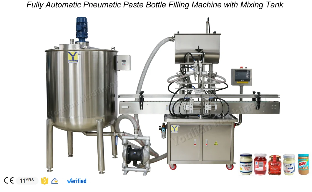 Full Automatic Edible Olive Oil Bottling Filling Machine Honey Filling Machine Full Automatic Tomato Ketchup Honey Glass Jar Filling Machine