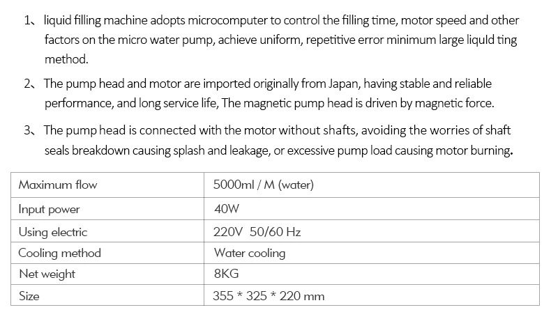 Guanyu Hot Sale Water Filler Liquid Single Head Filling Machine