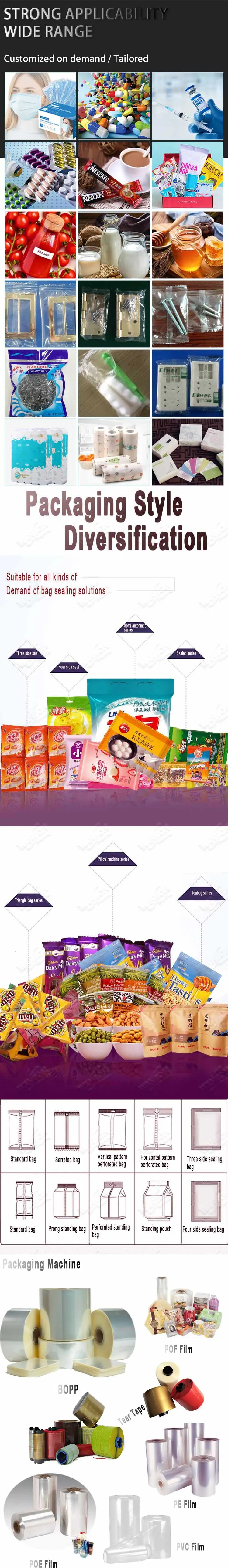 Food Packaging Machine Potato Chip/Tea Bag/Sachet/Nuts/Salt/Pasta/Bread Packing Machine