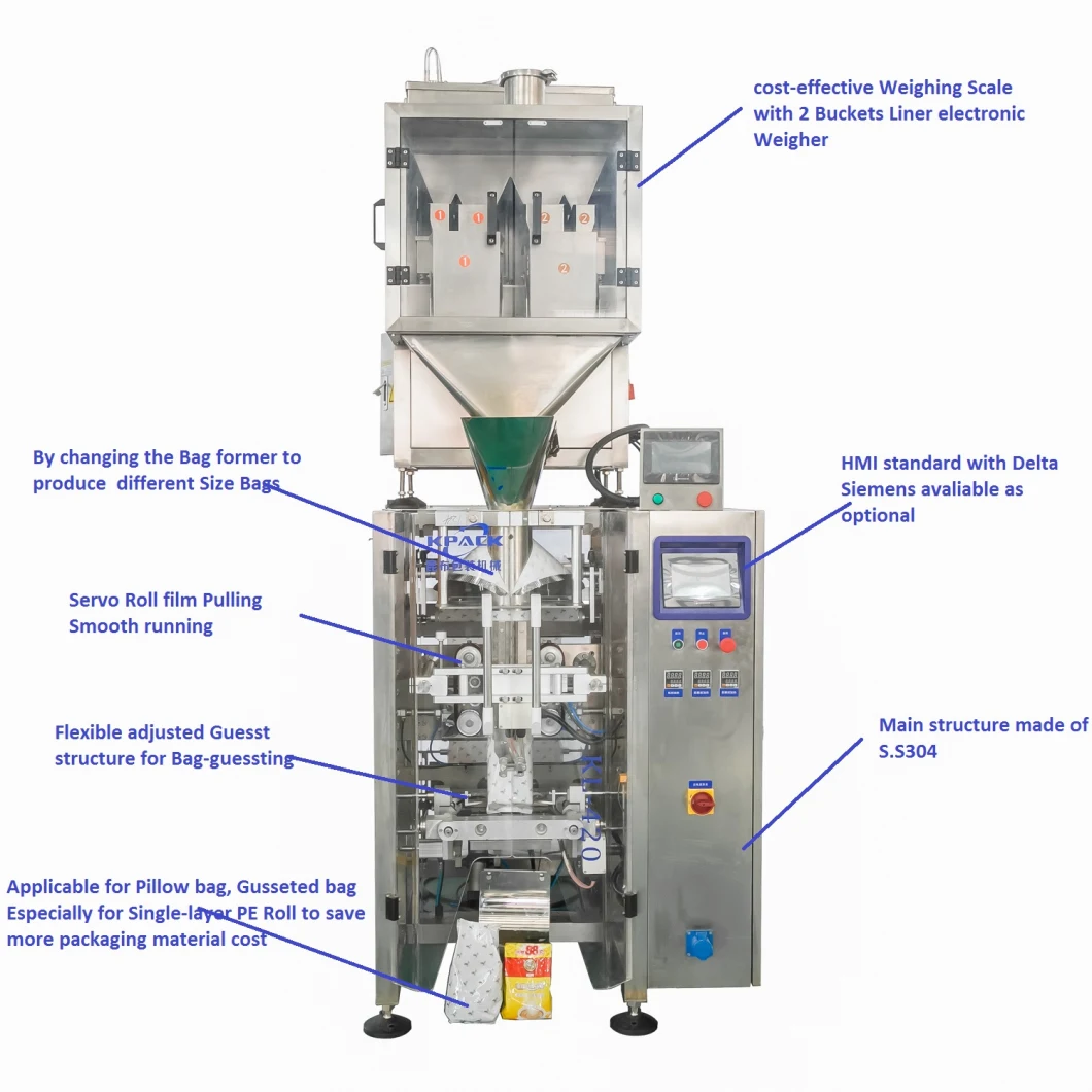 Automatic Sunflower Seeds Food Vffs Bagging Packaging Machine