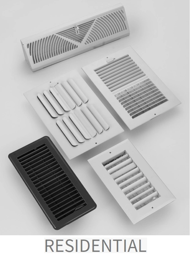 Residential Floor Register and Grille, Diffuser, Deluxe Floor Register, Multi-Angle Fin Setting, HVAC