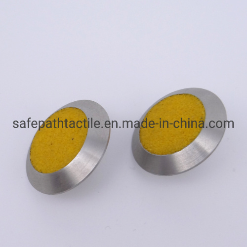 Stainless Steel 316L Carborundum Hardware Tactile Indicators Studs with Smooth Side Face Skirt