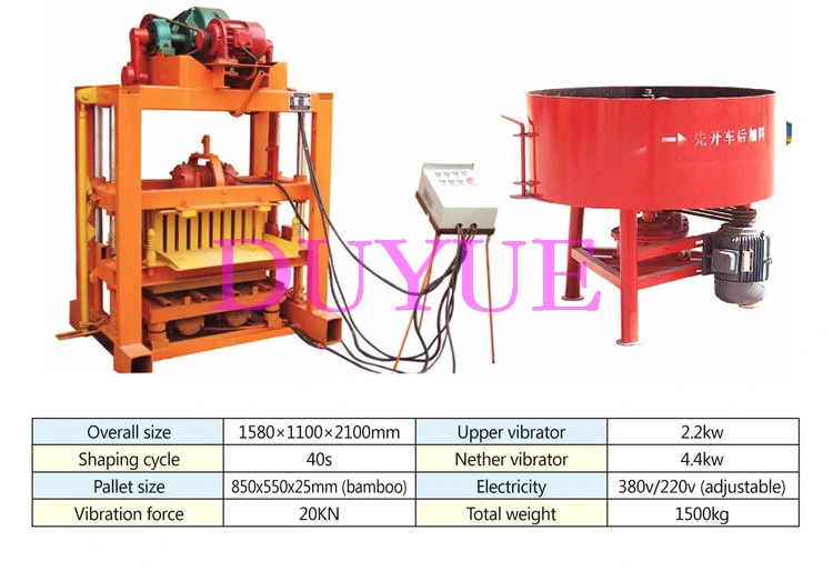 Qtj4-40 Compressed Concrete Block Brick Making Machine Semi Automatic Cement Brick Making Machine