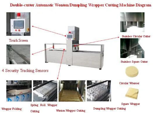 Stainless Steel Automatic Dumpling/Wonton Wrapper Cutting Machine