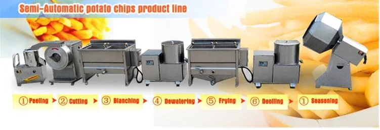 Frozen French Fries Chips Processing Potato Sticks Making Machine Semi-Automatic Fries Production Line