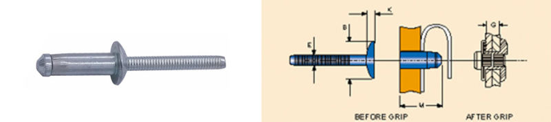 Steel Duo-Lock Hemlok Fix Rivets Blind Rivets