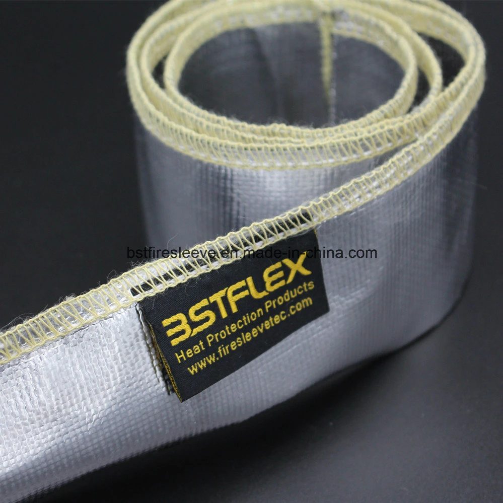 Heat Barrier Aluminized Fiberglass Fabric Heat Sheath Gold