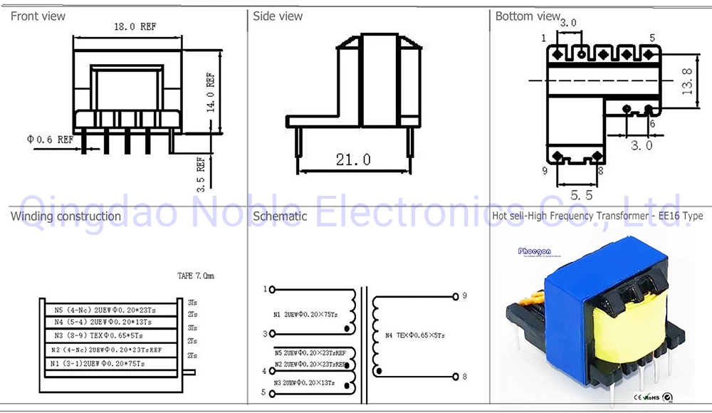 High Frequency Transformer Flyback Transformer SMPS Core Type Transformer Ee16