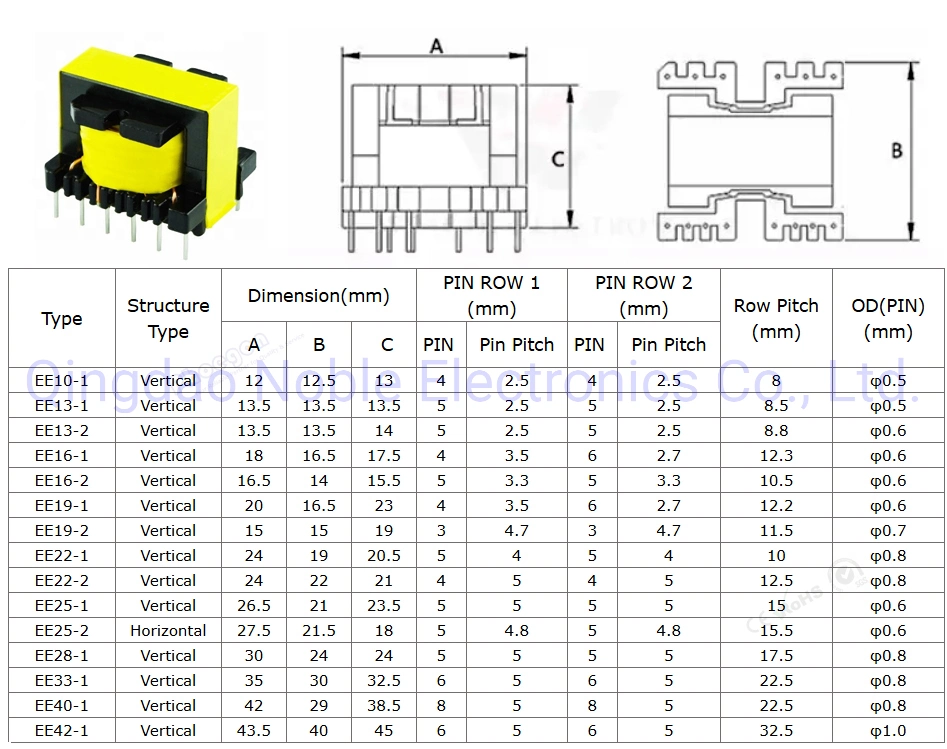 High Frequency Transformer Flyback Transformer SMPS Core Type Transformer Ee16