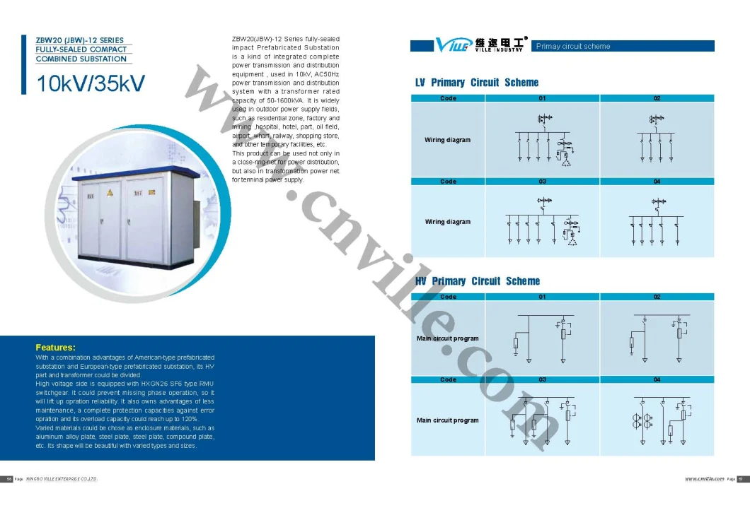 35kv 20kv 11kv Combined Transformer Substation Package Compact Mobile Box Type Transformer Substation Modular Prefabricated Substation