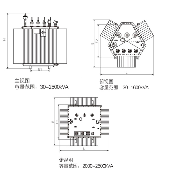 China Manufacturer S9 S11 Oil Immersed Power Transformer Oil Type Transformer Distribution Transformer