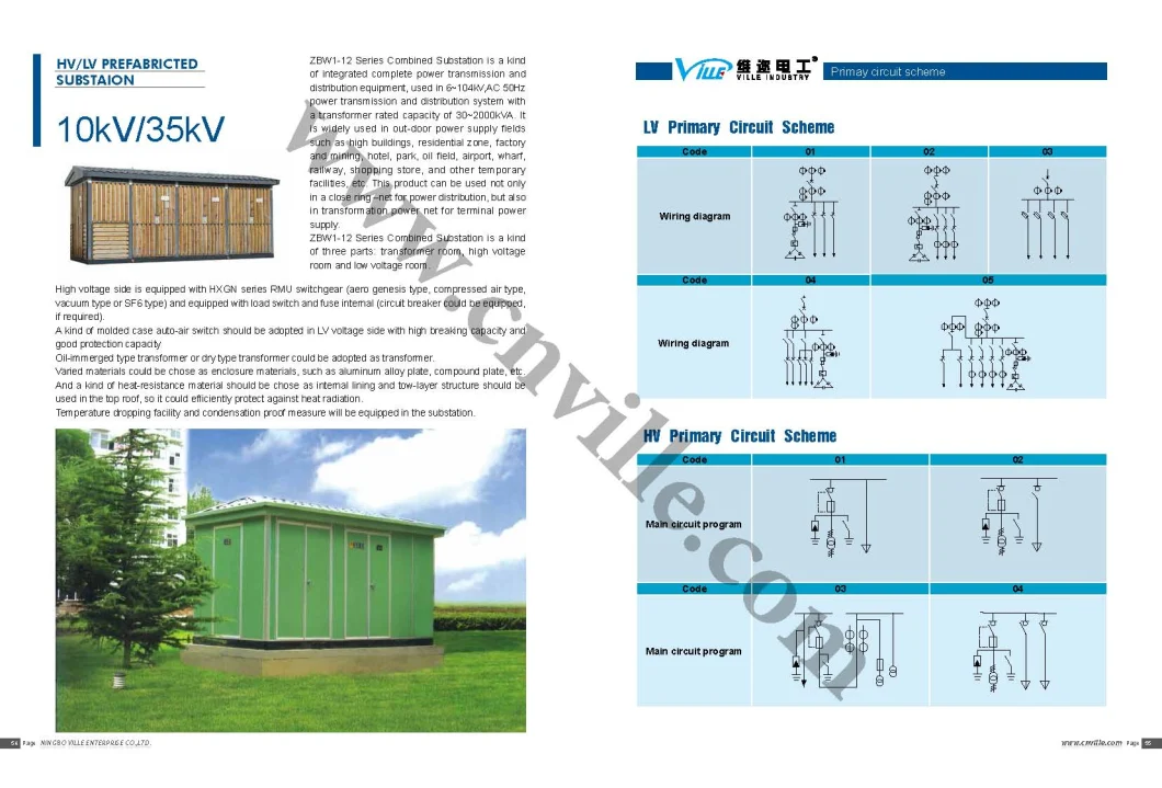 35kv 20kv 11kv Combined Transformer Substation Package Compact Mobile Box Type Transformer Substation Modular Prefabricated Substation